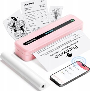 Drukarka etykiet Phomemo Przenośna Drukarka Termiczna Naklejki 300dpi A4 216/110/80/53 / Phomemo / M832 / Różowy 4