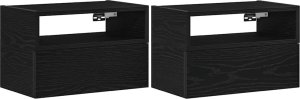 vidaXL vidaXL Wiszące szafki nocne, 2 szt., czarne, 45x26x28,5 cm 2