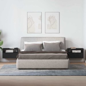 vidaXL vidaXL Wiszące szafki nocne, 2 szt., czarne, 45x26x28,5 cm 3