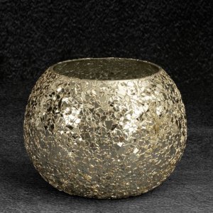 Eurofirany Świecznik dekoracyjny glamour MELIA 12X12X9 złoty 2