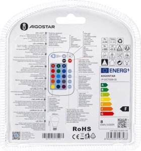 Aigostar  Żarówka LED A60 E27 8W RGB LED A60 E27 8W RGB 6