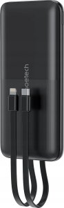 Powerbank Choetech Powerbank Choetech B654 10000mAh 22.5W USB-A / USB-C / micro USB z wbudowanym kablem USB-C / Lightning - czarny 1