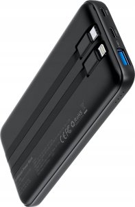 Powerbank Choetech Powerbank Choetech B654 10000mAh 22.5W USB-A / USB-C / micro USB z wbudowanym kablem USB-C / Lightning - czarny 2
