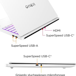 Laptop HP HP OMEN 14-fb0030nw Ultra 9 185H 14,0"2.8K OLED 400nits 120Hz 32GB DDR5 SSD1TB RTX 4070 8GB Cam1080p Win11 2Y Ceramic White 13