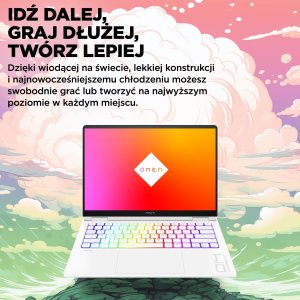 Laptop HP HP OMEN 14-fb0030nw Ultra 9 185H 14,0"2.8K OLED 400nits 120Hz 32GB DDR5 SSD1TB RTX 4070 8GB Cam1080p Win11 2Y Ceramic White 10