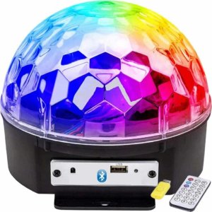 Dekoracja świąteczna KRISBERG Kula lustrzana kolorowa projektor lampa dyskotekowa reflektor laser pilot USB głośnik KR 1013 1