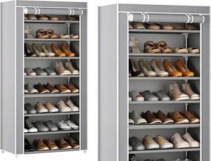 LeanToys Stojak 8-Poziomowy Na Buty Organizer Szafa Siwa LEAN Toys 1