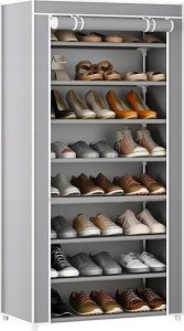 LeanToys Stojak 8-Poziomowy Na Buty Organizer Szafa Siwa LEAN Toys 2