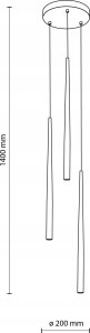 Lampa wisząca TK Lighting LAMP PENDANT PIANO G9 3X8W BK 4