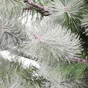 Springos Choinka sztuczna na pniu z oświetleniem 128 LED drzewko świąteczne 150 cm ośnieżone UNIWERSALNY 6