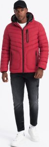 Kurtka męska Ombre Pikowana sportowa kurtka męska z kontrastowym zamkiem  czerwona V8 OM-JALP-0179 L 4