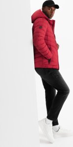 Kurtka męska Ombre Pikowana sportowa kurtka męska z kontrastowym zamkiem  czerwona V8 OM-JALP-0179 L 6