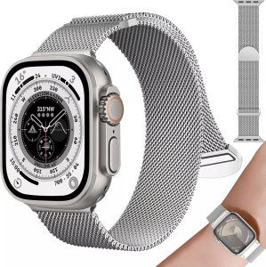 Alogy Pasek stalowy Alogy bransoleta do Apple Watch 42/44/45/49mm stal nierdzewna srebrny 14