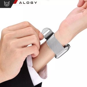 Alogy Pasek stalowy Alogy bransoleta do Apple Watch 42/44/45/49mm stal nierdzewna srebrny 4