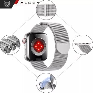 Alogy Pasek stalowy Alogy bransoleta do Apple Watch 42/44/45/49mm stal nierdzewna srebrny 5