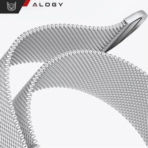 Alogy Pasek stalowy Alogy bransoleta do Apple Watch 42/44/45/49mm stal nierdzewna srebrny 6
