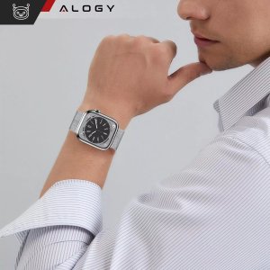 Alogy Pasek stalowy Alogy bransoleta do Apple Watch 42/44/45/49mm stal nierdzewna srebrny 7