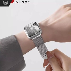 Alogy Pasek stalowy Alogy bransoleta do Apple Watch 42/44/45/49mm stal nierdzewna srebrny 10