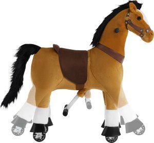 Tectake Koń na kółkach, pluszowy, realistyczny projekt - 29 x 76 x 85 cm 2