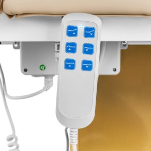 Physa Fotel kosmetyczny do masażu tatuażu SPA 150 kg VITERBO - beżowo złoty Fotel kosmetyczny do masażu tatuażu SPA 150 kg VITERBO - beżowo złoty 3