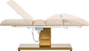Physa Fotel kosmetyczny do masażu tatuażu SPA 150 kg VITERBO - beżowo złoty Fotel kosmetyczny do masażu tatuażu SPA 150 kg VITERBO - beżowo złoty 5