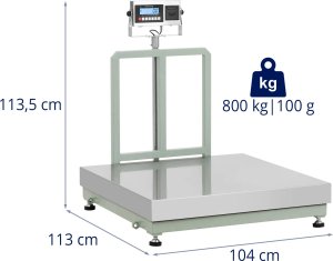 Steinberg Waga platformowa z drukarką etykiet LCD 100 x 100 cm 800 kg / 100 g Waga platformowa z drukarką etykiet LCD 100 x 100 cm 800 kg / 100 g 8