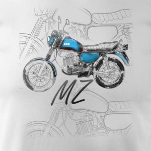Topslang Koszulka motocyklowa na motor MZ ETZ 150 męska biała REGULAR M 2