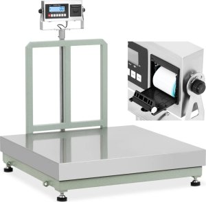Steinberg Waga platformowa z drukarką etykiet LCD 100 x 100 cm 600 kg / 50 g Waga platformowa z drukarką etykiet LCD 100 x 100 cm 600 kg / 50 g 1