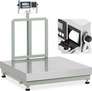 Steinberg Waga platformowa z drukarką etykiet LCD 100 x 100 cm 500 kg / 50 g Waga platformowa z drukarką etykiet LCD 100 x 100 cm 500 kg / 50 g 1
