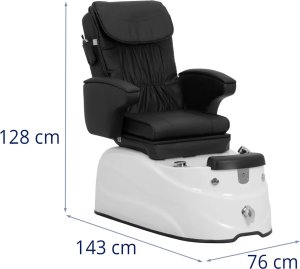 Physa Fotel podologiczny do pedicure z funkcją masażu brodzikiem - czarny Fotel podologiczny do pedicure z funkcją masażu brodzikiem - czarny 8