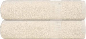 vidaXL vidaXL Ręczniki kąpielowe, 2 szt, kremowe, 70x140 cm, bawełna 100% 1