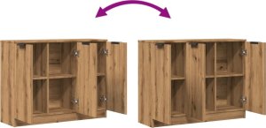 vidaXL Szafka, dąb artisan, 90,5x30x70 cm 8