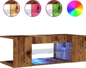 vidaXL Szafka pod TV z oświetleniem LED, stare drewno, 90x39x30 cm 2