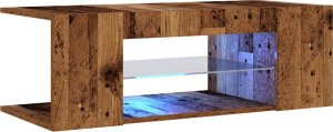 vidaXL Szafka pod TV z oświetleniem LED, stare drewno, 90x39x30 cm 5