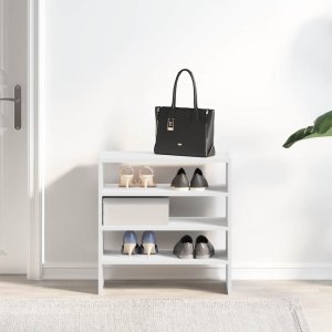 vidaXL vidaXL Stojaki na buty 2 szt., sztaplowane, białe, 60x30x30,5 cm 3