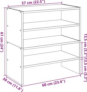 vidaXL vidaXL Stojaki na buty 2 szt., sztaplowane, białe, 60x30x30,5 cm 8