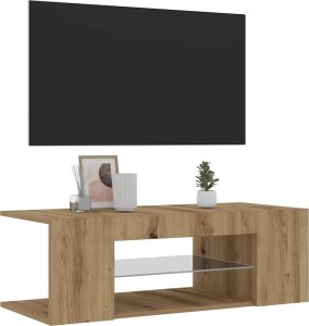 vidaXL vidaXL Szafka pod TV z oświetleniem LED, dąb artisan, 90x39x30 cm 4