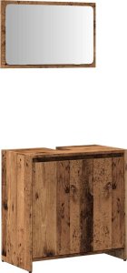 vidaXL 2-częściowy zestaw mebli łazienkowych, kolor starego drewna 2