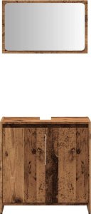 vidaXL 2-częściowy zestaw mebli łazienkowych, kolor starego drewna 4
