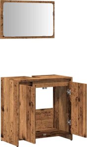 vidaXL 2-częściowy zestaw mebli łazienkowych, kolor starego drewna 7