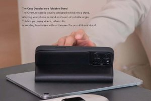 Moshi Moshi Overture MagSafe - Skórzane etui 3w1 z klapką iPhone 16 Pro (Caramel Brown) 4