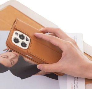 Moshi Moshi Overture MagSafe - Skórzane etui 3w1 z klapką iPhone 16 Pro (Caramel Brown) 7