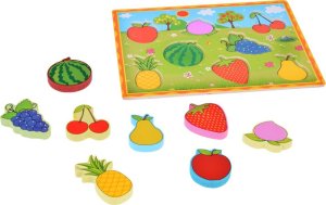 Jokomisiada Układanka drewniana edukacyjne puzzle OWOCE dopasuj 8 ele ZA5255 5
