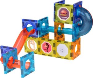 Jokomisiada Klocki Magnetyczne 3D dla dzieci Zbuduj Świecący Tor Kulkowy 49 ele ZA5250 6