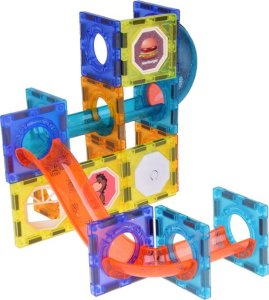 Jokomisiada Klocki Magnetyczne 3D dla dzieci Zbuduj Świecący Tor Kulkowy 49 ele ZA5250 7