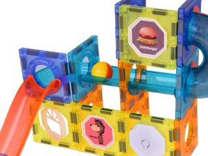 Jokomisiada Klocki Magnetyczne 3D dla dzieci Zbuduj Świecący Tor Kulkowy 49 ele ZA5250 8