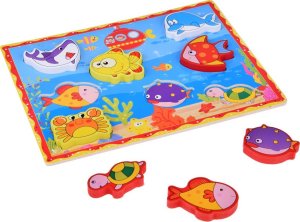 Jokomisiada Puzzle drewniane układanka rybki podwodny świat 8 ele ZA5254 3