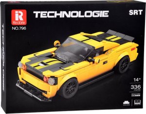 Jokomisiada Klocki techniczne 336-elementów + naklejki Żółte Sportowe Auto ZA5260 12