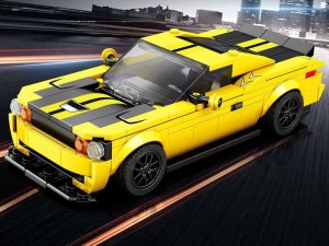 Jokomisiada Klocki techniczne 336-elementów + naklejki Żółte Sportowe Auto ZA5260 7