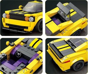 Jokomisiada Klocki techniczne 336-elementów + naklejki Żółte Sportowe Auto ZA5260 9